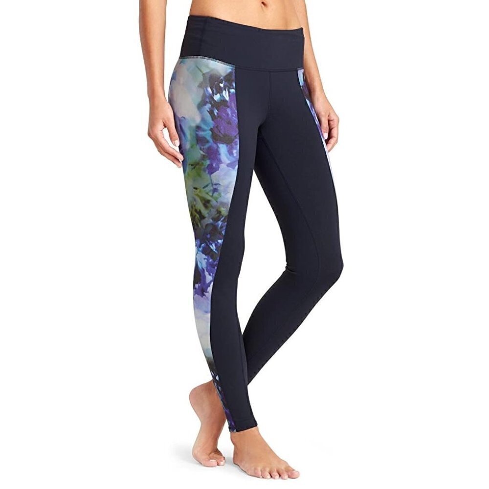 Athleta Bloom Chaturanga Mid Rise Navy Tights XS